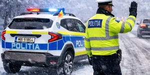 Amendă uriașă pentru o femeie care conducea pe autostrada acoperită de zăpadă cu anvelope de vară