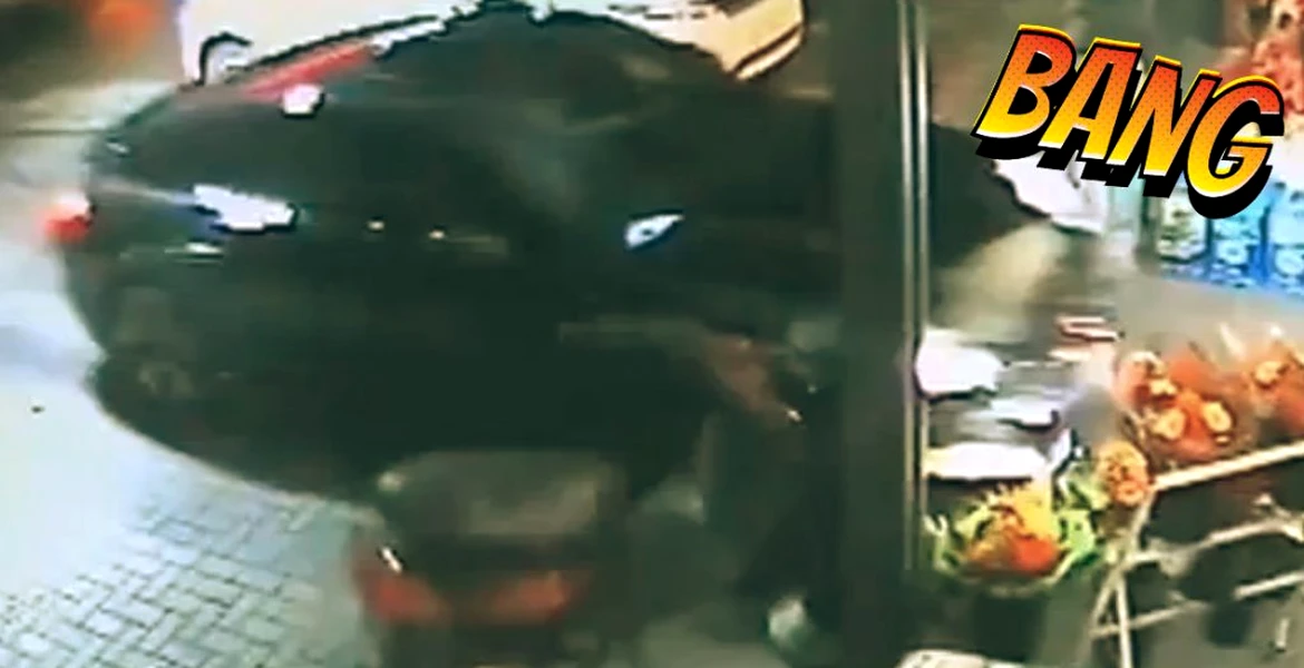 VIDEO: Fotbalist cu Porsche Panamera distruge o benzinărie