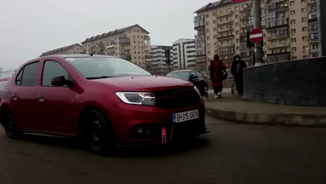 Dacia Logan cu apucături de BMW livrează mâncare în București