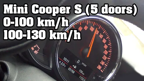 VIDEO: 0-100 km/h cu noul Mini Cooper S cu 5 uşi