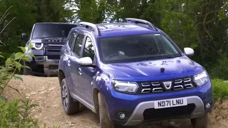 VIDEO: Duel în off-road Dacia Duster vs Land Rover Defender. Cum s-a descurcat SUV-ul românesc?