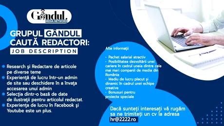 Grupul Gândul caută redactori