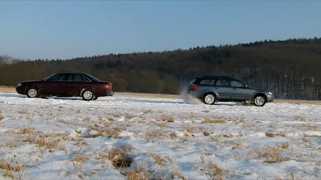 Din ciclul: înfruntări irelevante - Audi A6 quattro vs. Subaru Outback pe zăpadă