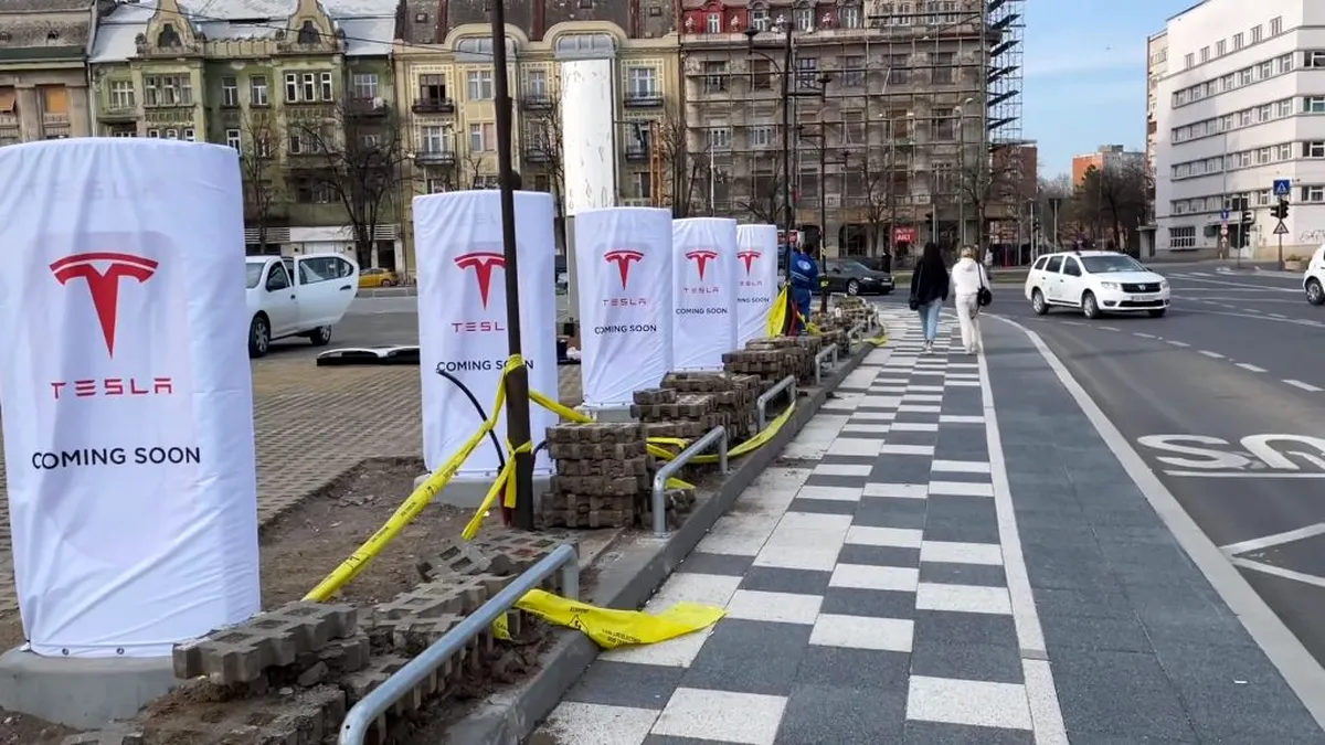 Prima stație Tesla Supercharger din România este gata de inaugurare la Timișoara. Adresele stațiilor care vor fi amplasate în România