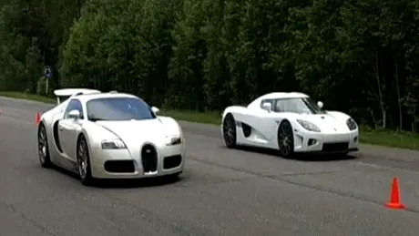 VIDEO: Confruntarea dintre Bugatti Veyron şi Koenigsegg CCXR