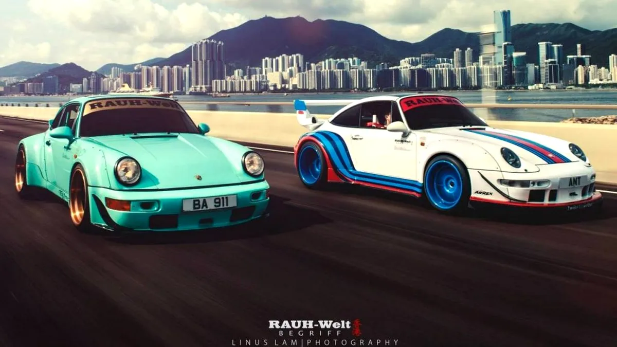 Pauză de delectare cu Porscheurile RWB ale lui Akira Nakai