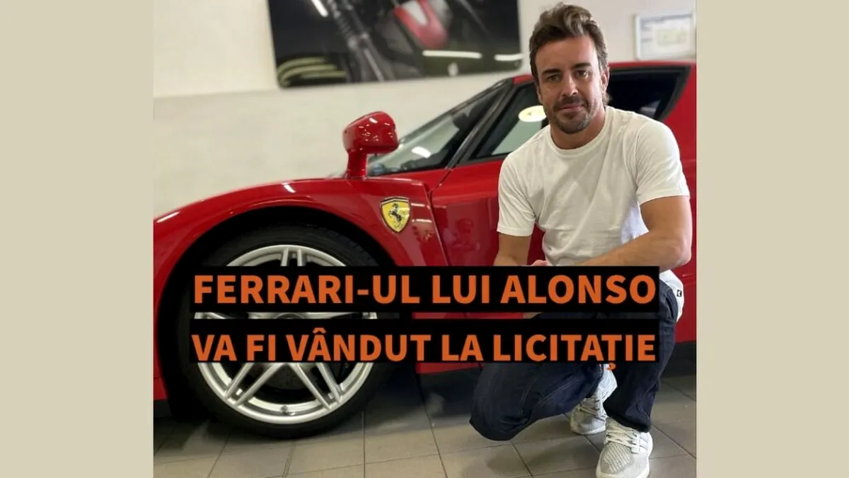 Fernando Alonso își scoate la licitație Ferrari-ul Enzo. La ce valoare este estimat supercar-ul italian - FOTO