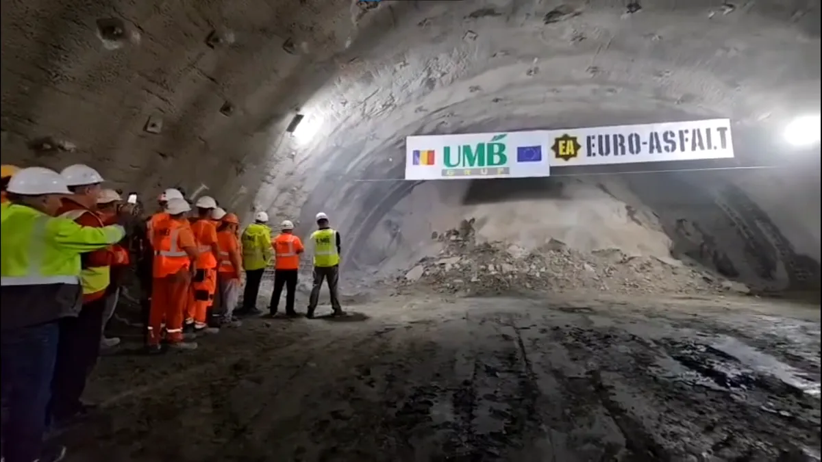 Cel mai lung tunel de autostradă construit până acum în România a fost străpuns. Stadiul fizic al lucrărilor pe A1 Margina - Holdea a depășit 75%