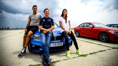 Sorana Cîrstea, Horia Tecău şi Adelin Petrişor - o zi de şcoală de pilotaj alături de BMW