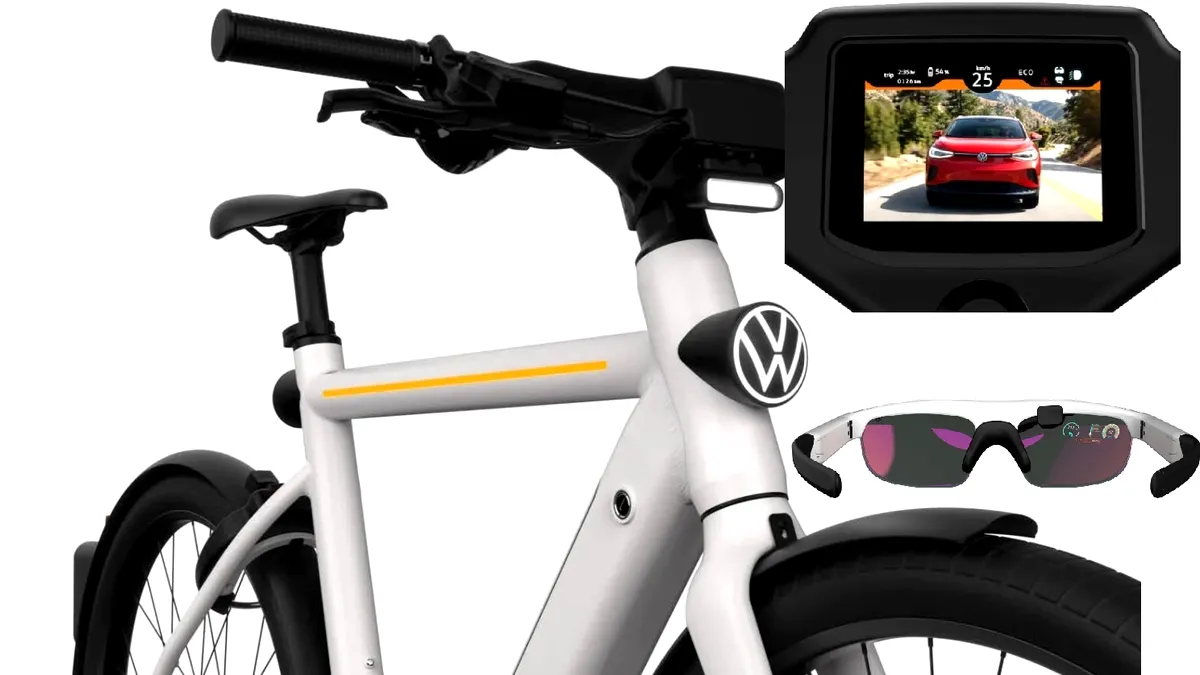 Volkswagen lansează o bicicletă electrică dotată cu radar și cameră video de spate care costă aproape cât o mașină