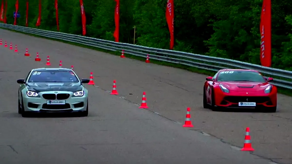 VIDEO: BMW M6 cu 800 CP vs. Ferrari F12 standard. Care pe care?