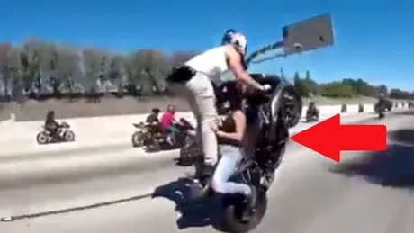 Cele mai periculoase cascadorii făcute pe motocicletă - VIDEO