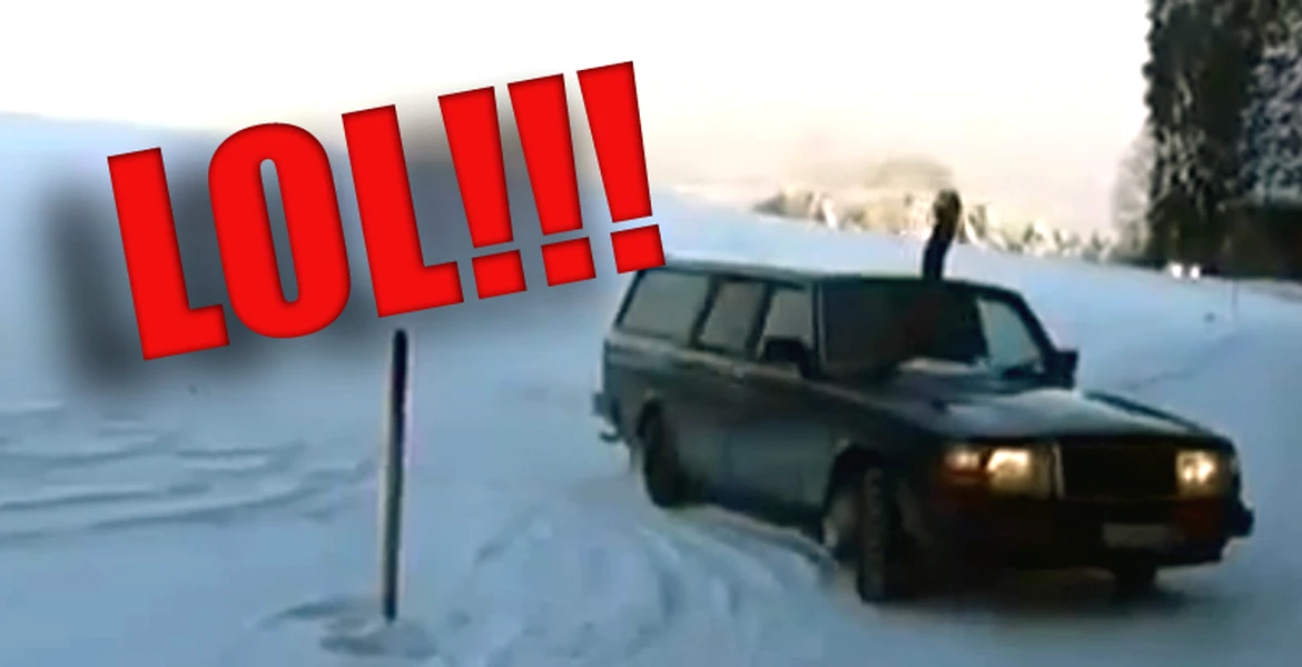 VIDEO INCREDIBIL: Sfidează gerul, în maşina cu sobă şi horn!