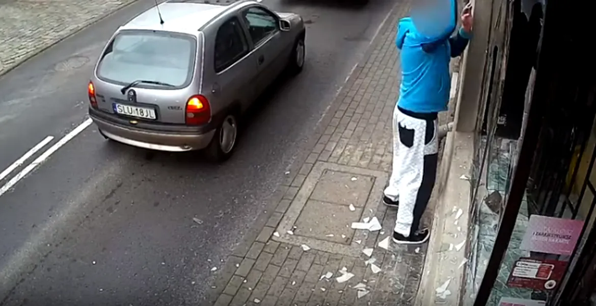 Hoţul sparge geamul, instant karma îl sparge pe hoţ – VIDEO