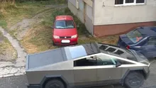 Imaginea zilei din România, surprinsă de un japonez: un Cybertruck, pe străzile din Câmpulung Muscel, lângă o Dacia!