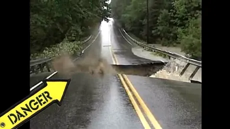 VIDEO: de ce NU e bine să circuli pe o şosea inundată (aviz autorităţilor locale!)