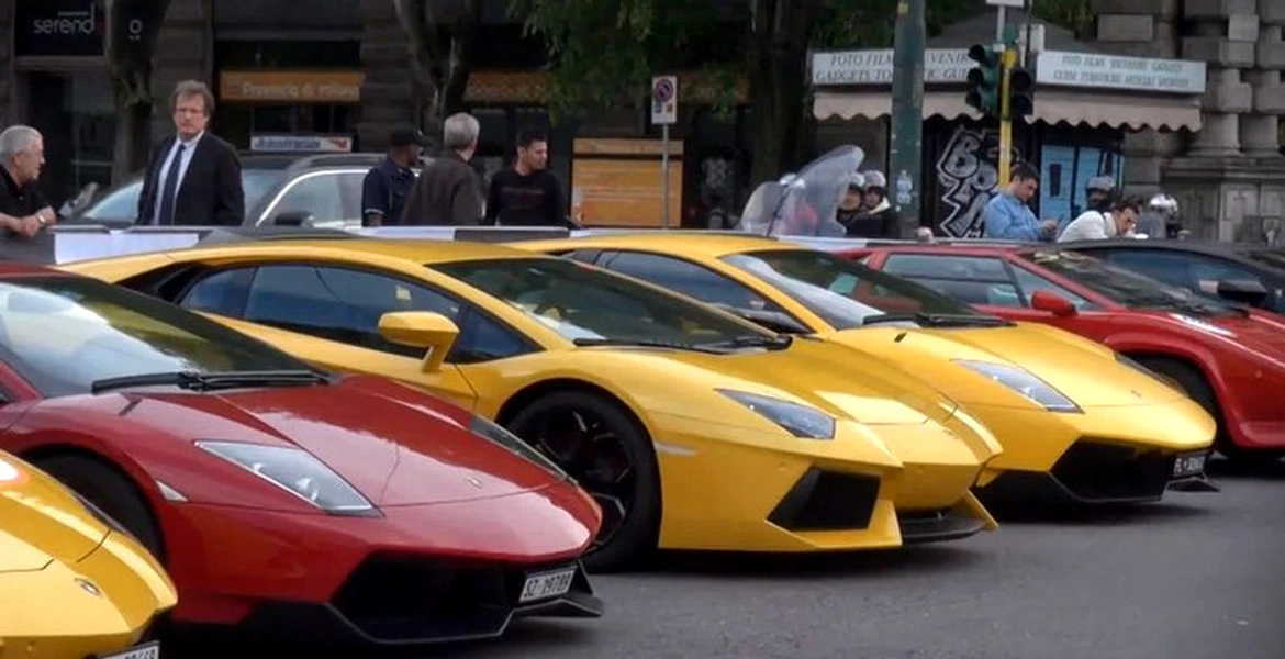 Video: cum arată 350 de modele Lamborghini adunate unul lângă altul