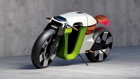 Skoda prezintă motocicleta viitorului, inspirată de un model produs în 1899