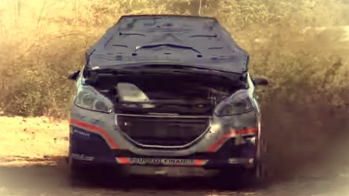 Nebunie sau curaj? Pilotul de raliu care merge cu capota ridicată. VIDEO