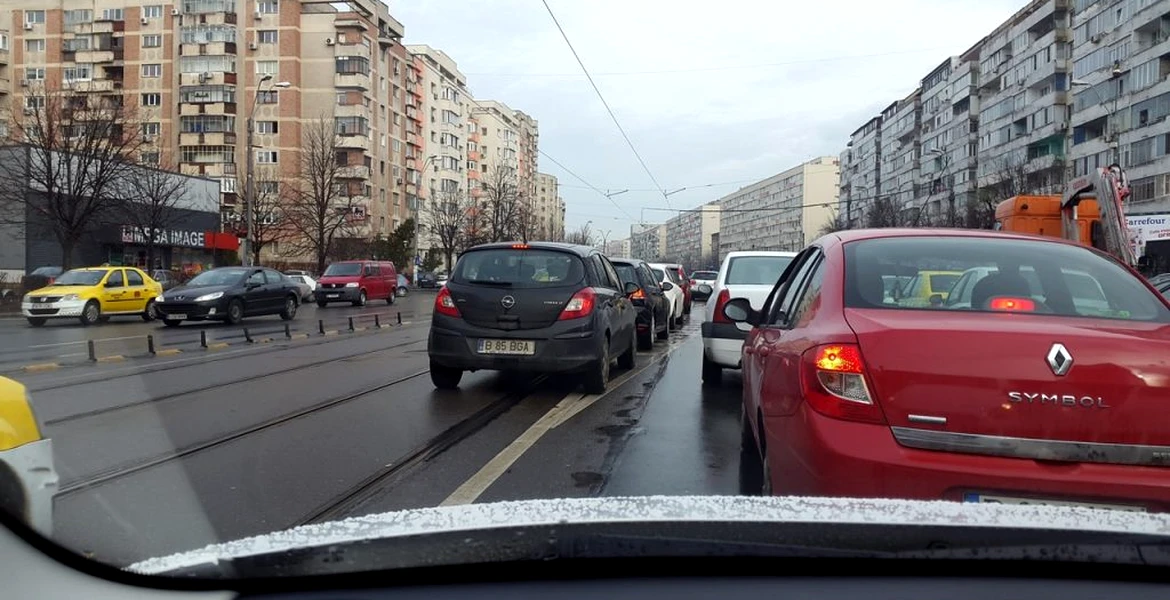 Capcană pentru şoferi, în centrul Bucureştiului – VIDEO