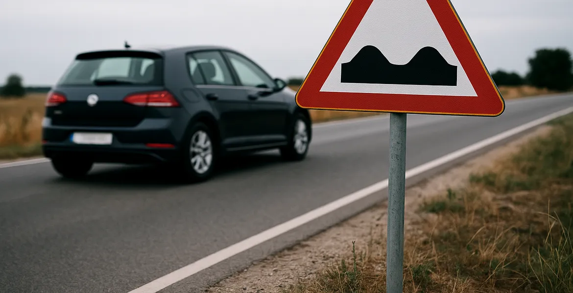 2025: Restricții și obligații când întâlnești indicatorul „Drum cu denivelări”. Permisul poate fi suspendat