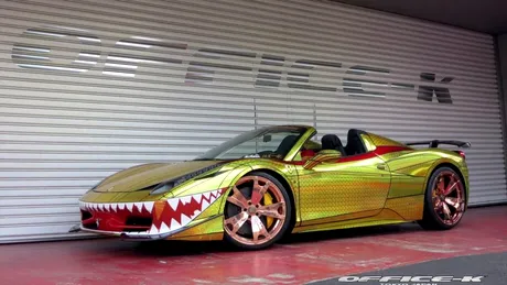 Office-K ia lumea prin surprindere cu un Ferrari 458 „Golden Shark”