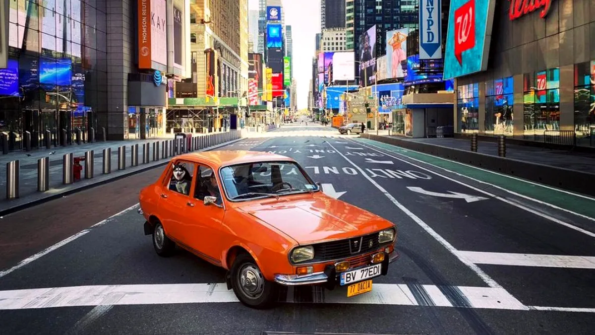 Un român cu o Dacia 1300 în New York-ul pustiu. GALERIE FOTO