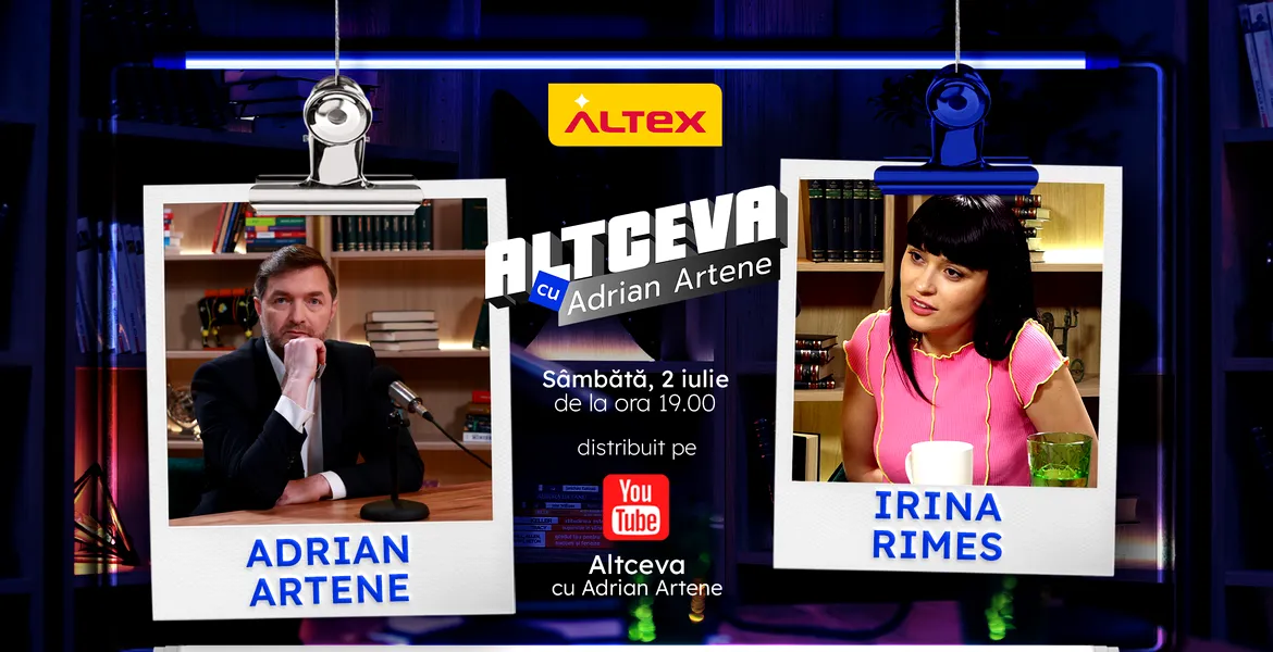 Irina Rimes, invitată la podcastul ALTCEVA cu Adrian Artene