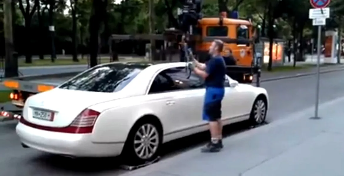 Pe lângă lux, un Maybach oferă, se pare, imunitate la firmele de ridicări auto (VIDEO)