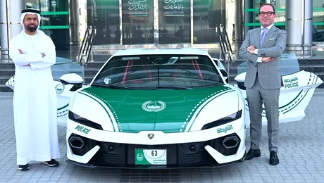Poliția din Dubai primește un nou supercar. Un Lamborghini Temerario de 920 de cai putere se alătură flotei de mașini de lux