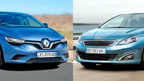 Atac la VW Golf: randări ale noilor Renault Megane şi Peugeot 308