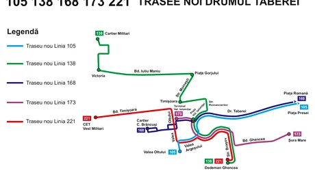 S-a optimizat transportul în comun în cartierul Drumul Taberei. Ce linii sunt afectate