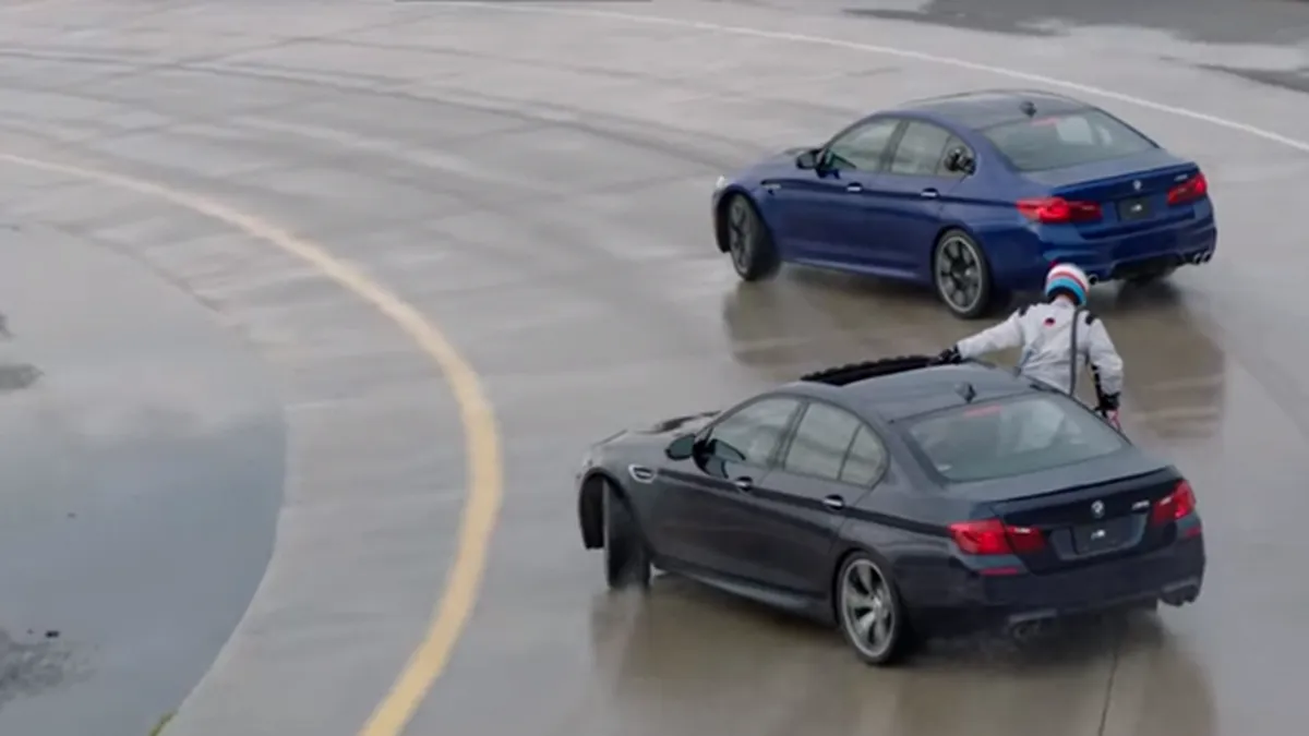 Drift de 8 ore cu noul BMW M5. Germanii au fost nevoiţi să-l alimenteze din mers - VIDEO