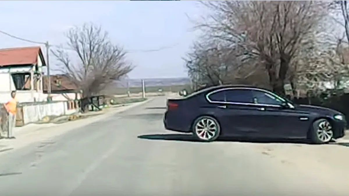 Şicane pe o şosea din Vâlcea. Ai BMW înseamnă că îţi faci de cap - VIDEO