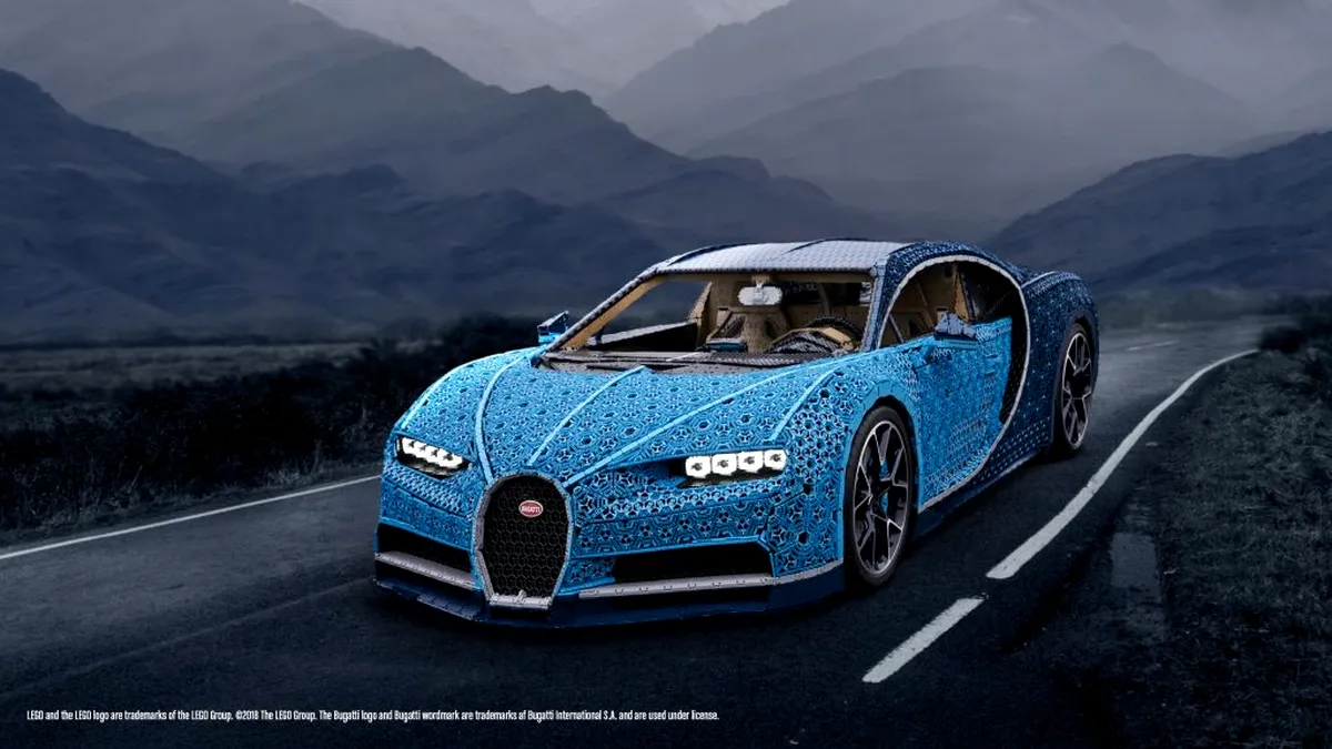 Bugatti Chiron construit din piese LEGO ajunge în România - FOTO