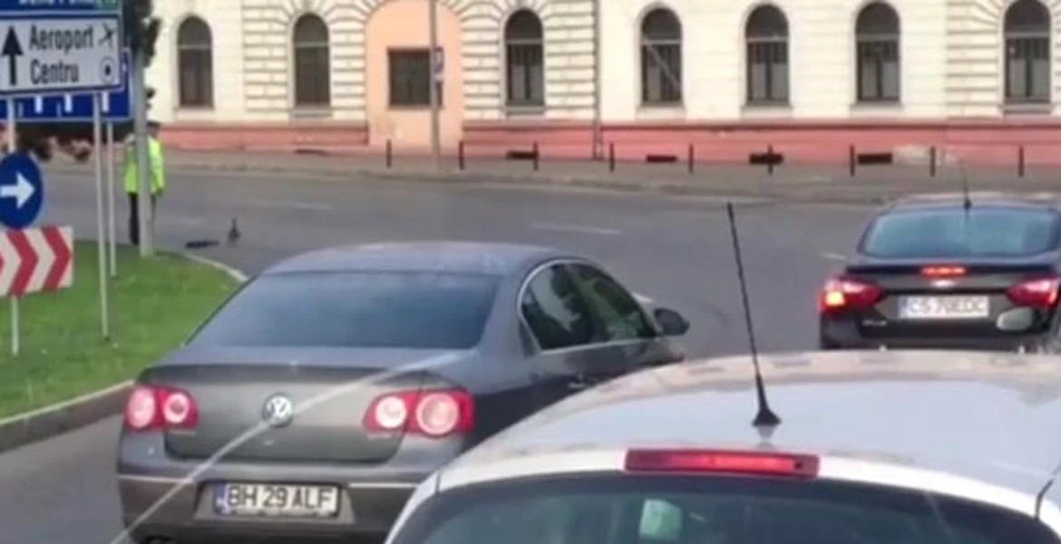 Un poliţist a oprit traficul în intersecţia din oraş pentru nişte pietoni mai puţin obişnuiţi [VIDEO]