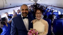 Nuntă inedită pe un zbor Wizz Air! Ivano și Federica și-au unit destinele în aer, pe 15 aprilie 2024. VIDEO