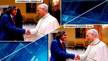 Mircea Cărtărescu și-a editat poza cu Papa să pară ca e singur la întâlnirea cu Pontiful. Modificările grosolane care i-au distorsionat fizionomia Papei au aprins internetul