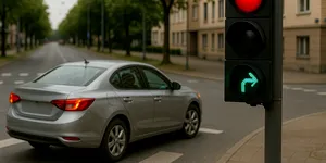 2025: Cum procedezi la semafor roșu cu verde intermitent la dreapta. În ce situație se suspendă permisul?
