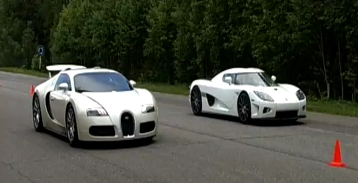 VIDEO: Confruntarea dintre Bugatti Veyron şi Koenigsegg CCXR