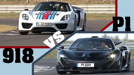 VIDEO: Porsche 918 Spyder se duelează cu McLaren P1 pe circuit