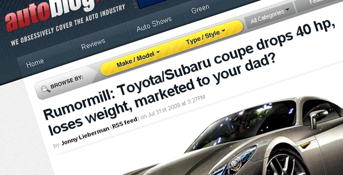 Toyota-Subaru Coupe – noi informaţii