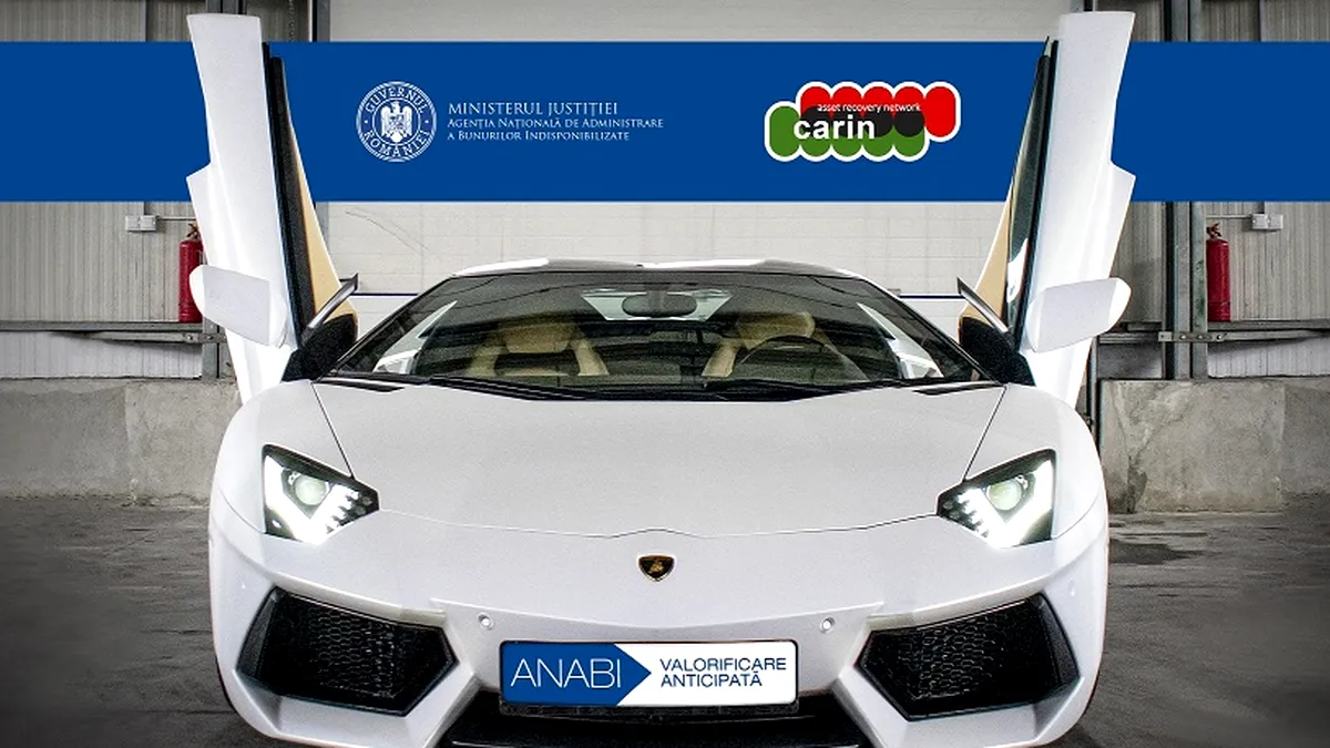 Un Lamborghini Aventador este cea mai valoroasă mașină scoasă la licitație de ANABI