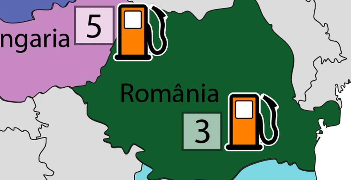 Repartizarea preţurilor la benzină redate în plinuri de combustibil pe cuprinsul Europei