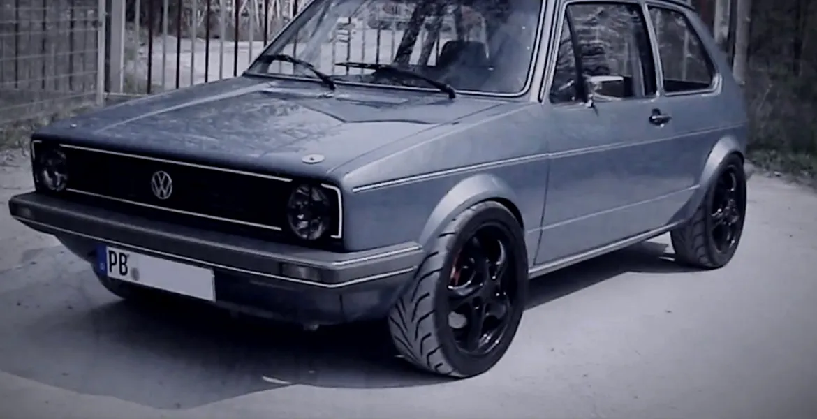 Tuning: VW Golf 1 cu putere de Ferrari. VIDEO