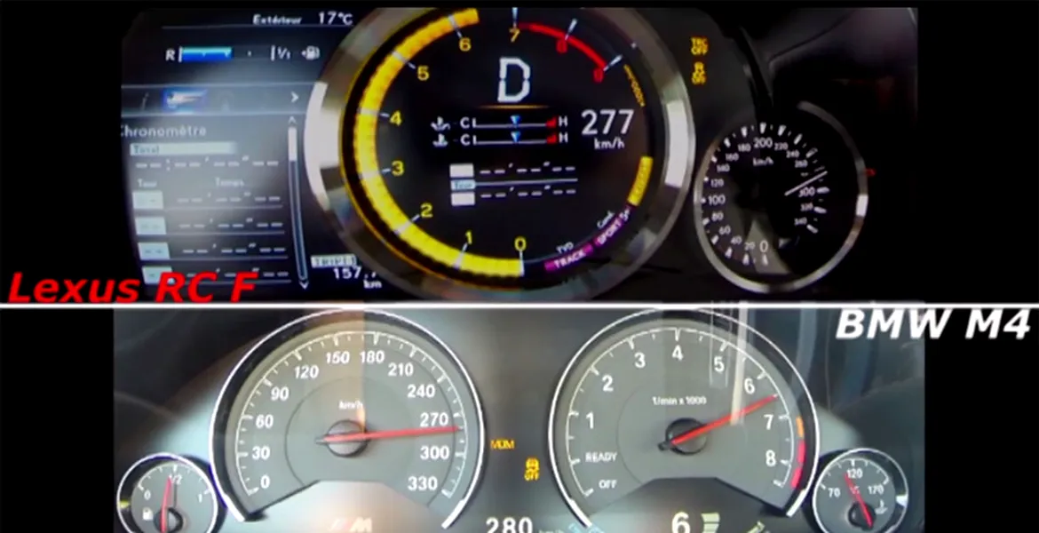 Care e mai rapid: BMW M4 sau Lexus RC F? VIDEO 0-280 km/h