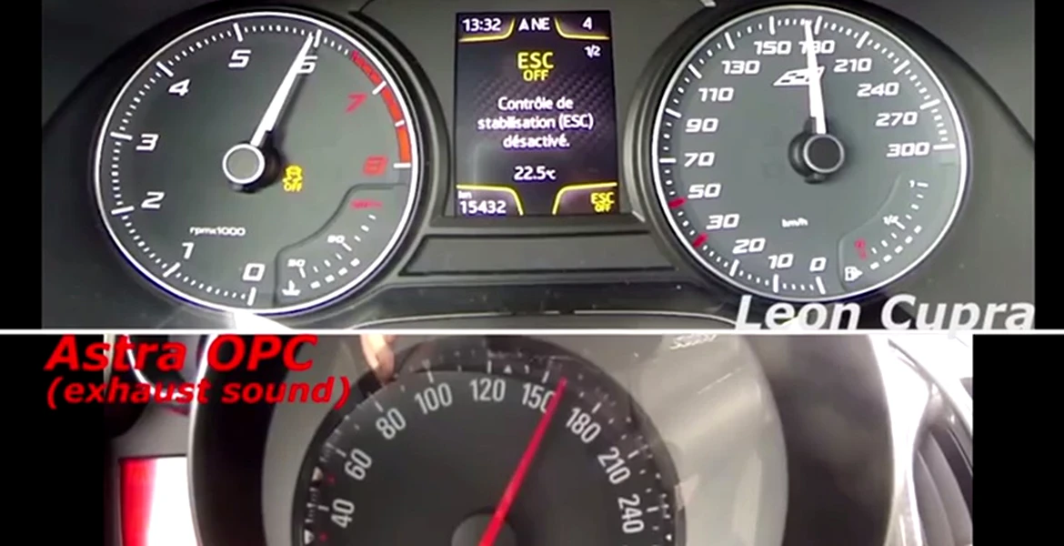 VIDEO: Sprint 0-200 km/h cu Seat Leon Cupra şi Opel Astra OPC. Care e mai rapidă?