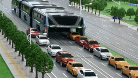 Viitorul transportului public - Poate transporta 1200 de persoane şi care circulă pe deasupra maşinilor | VIDEO