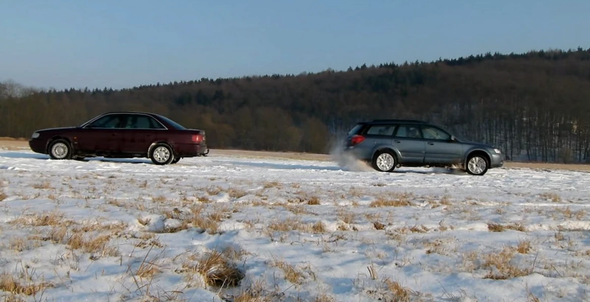 Din ciclul: înfruntări irelevante – Audi A6 quattro vs. Subaru Outback pe zăpadă