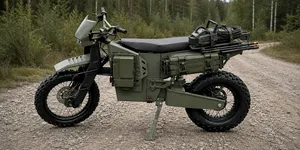 O motocicletă electrică tactică modulară cu trei baterii poate transporta încărcături grele pe o distanță de până la 200 de kilometri